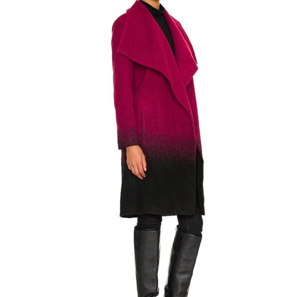 Ombre My Way Coat Steve Madden Size: M Color: Beet Magenta Black - Picture 1 of 3